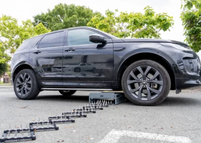 Shark Spike deployment under SUV simulating surprise interception scenario