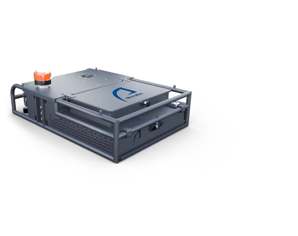 Shark Spike folded configuration showing compact design for transport and discreet checkpoints.