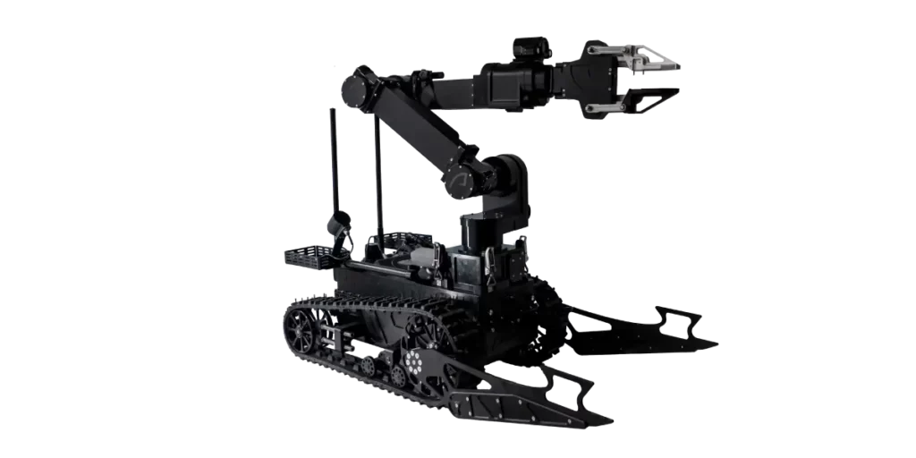 Motorized five-axis manipulator arm offering precision object handling for Atrax EOD missions