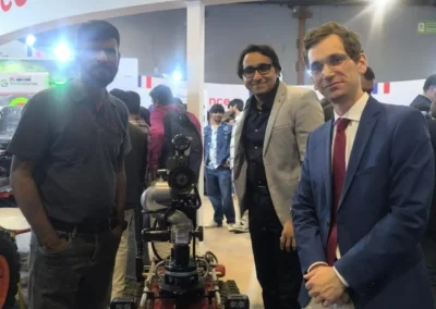 Group picture of Bruno Cruchant and Shree Lalita team in front of the Rhyno Protect